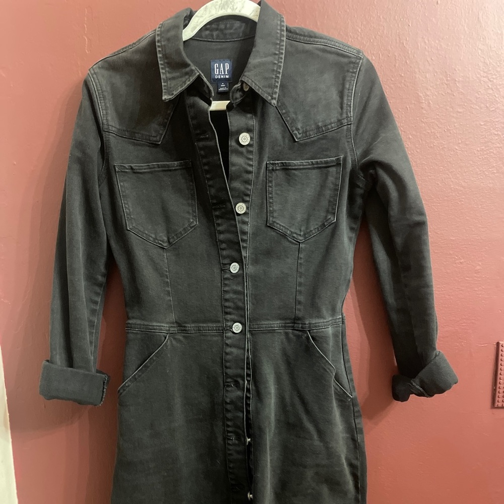 GAP denim dress size 4 Tall black